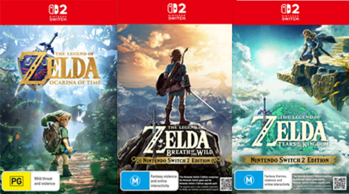 Zelda Ocarina of Time + Breath of the Wild +Tears of the Kingdom Switch 2 Bundle