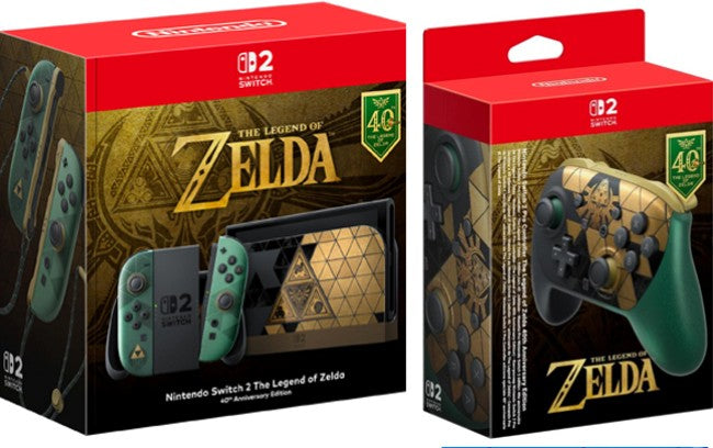 Nintendo Switch 2 Zelda 40th Anniversary Edition Console + Pro Controller Bundle