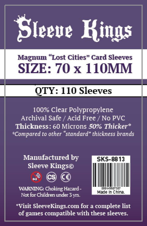 Sleeve Kings Board Game Sleeves Magnum "Lost Cities" (70mm x 110mm) (110 Sleeves Per Pack) Board Game